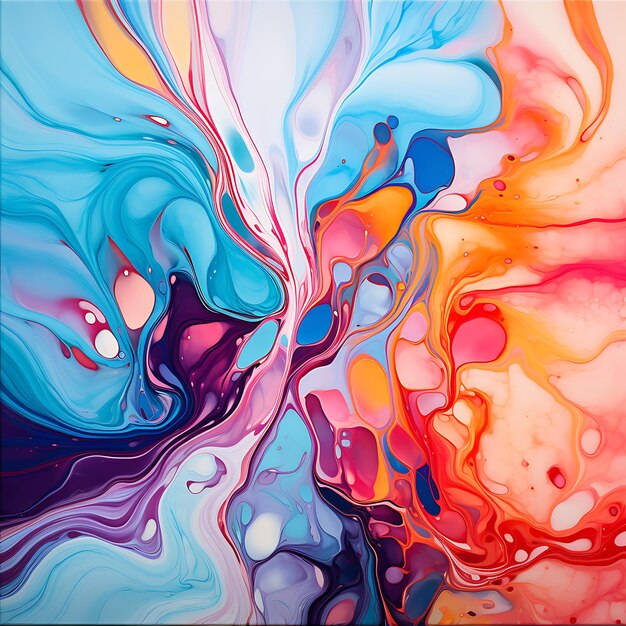 Vibrant Swirls Arte fluida abstrata de alta qualidade