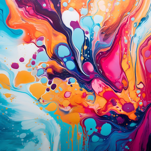 Vibrant Swirls Arte fluida abstrata de alta qualidade