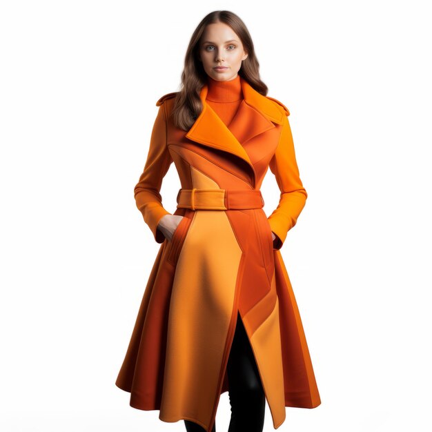 Vibrant Tangerine Women39s Coat com misturas de gradientes digitais