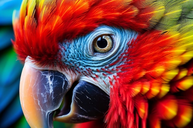 Vibrant Transformation The Parrot's Kaleidoscope IA generativa