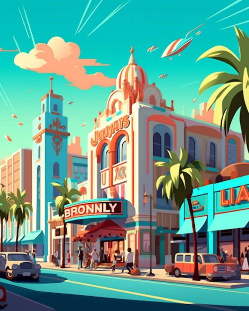 Vibrant Vistas Una encantadora colección de ilustraciones planas