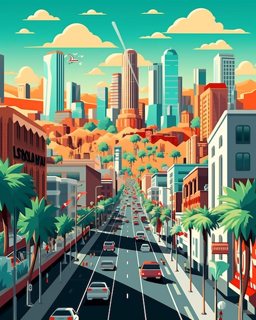 Vibrant Vistas Uma deliciosa coleção de ilustrações planas