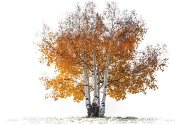 Vibrante árbol de hojas de naranja IA generativa