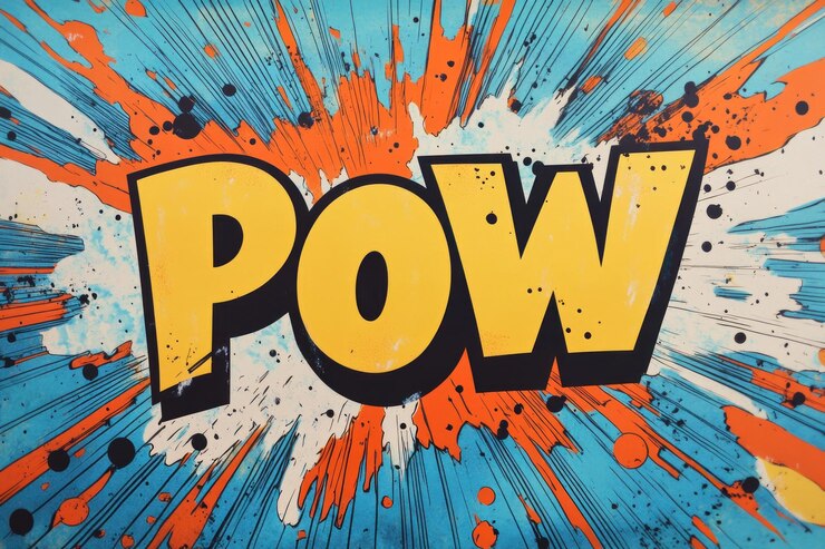 Foto el vibrante arte de la explosión del cómic pow