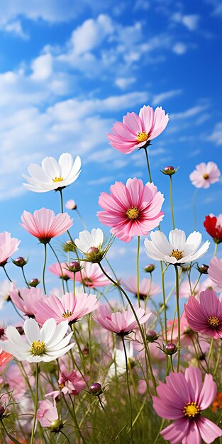 Foto un vibrante campo de flores silvestres las flores