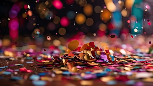 Vibrante carnaval Confetti em Bokeh Background