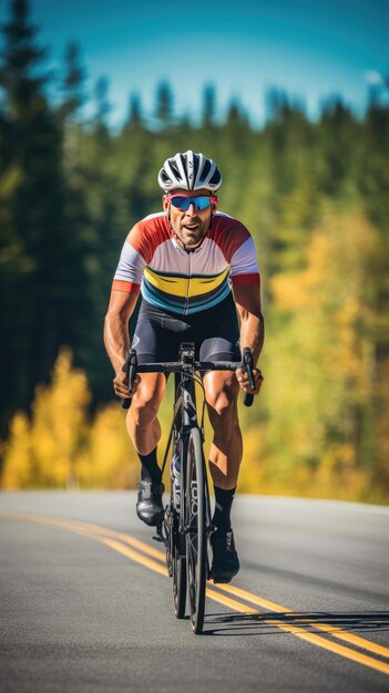 Vibrante ciclismo al aire libre Capturando la acción Momentos llenos de energía en carreteras brillantes