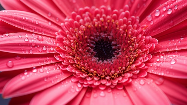 Vibrante close-up de Gerbera Detalhes nítidos fundo desfocado