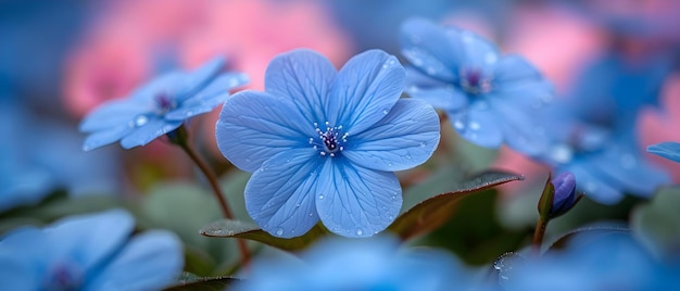 Vibrante close-up de uma flor de magenta azul elétrica em um jardim Um conceito anual herbáceo Flores coloridas Fotografia de jardim Close-up de beleza botânica