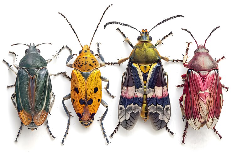 Una vibrante colección de coloridos escarabajos que muestran la artesanía de la naturaleza