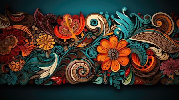 un vibrante collage de patrones y motivos tradicionales de Indonesia