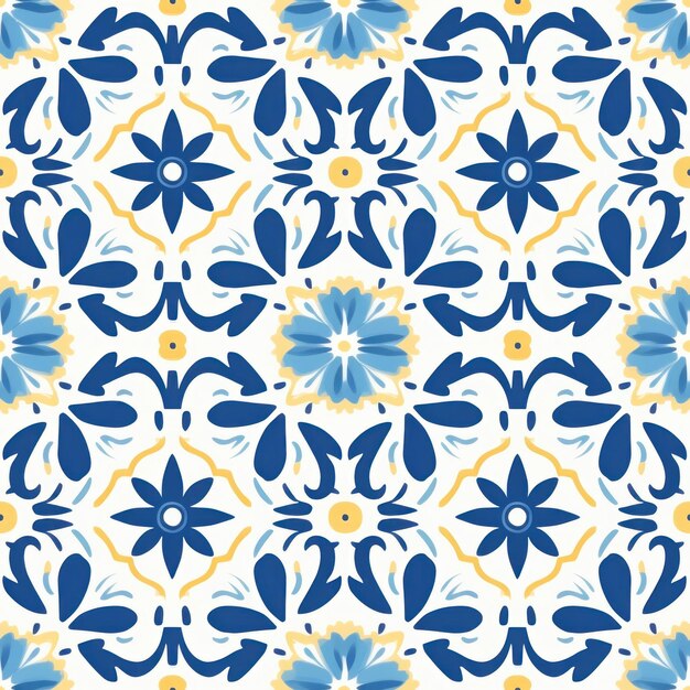 Vibrante diseño de azulejos mediterráneos