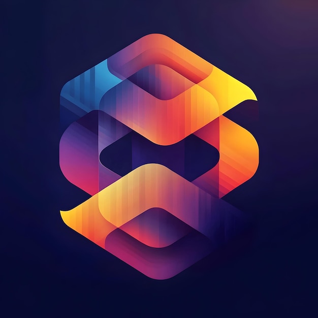 Vibrante diseño de logotipo geométrico abstracto para una startup tecnológica
