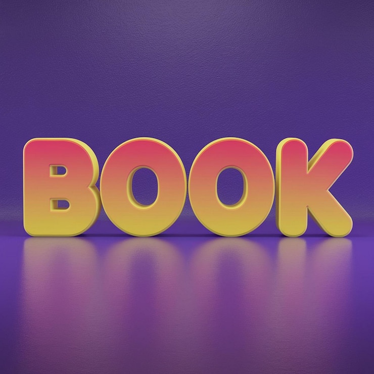Foto vibrante efecto de texto de libro en 3d con un estilo de dibujos animados lúdico