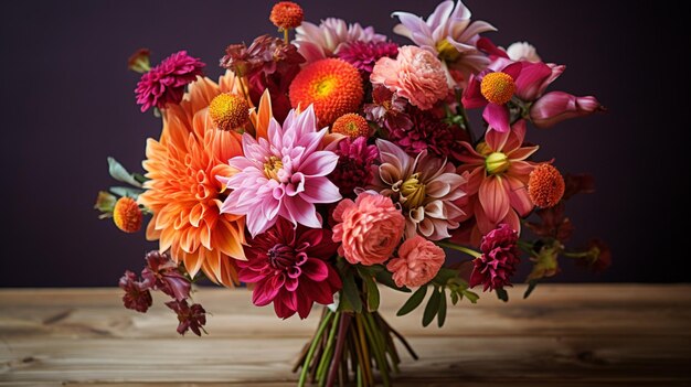 Foto vibrante elegancia floral en la naturaleza dalia gerbera chrysant