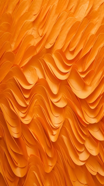 Una vibrante fantasía naranja la obra maestra del panel de pared ultra-realista de Tara Donovan