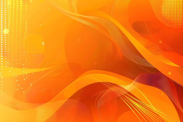 Vibrante fondo abstracto naranja con ondas y patrones que fluyen