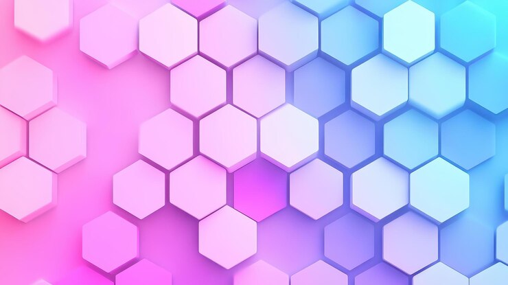 Foto vibrante fondo de gradiente abstracto con texturas hexagonales perfectas