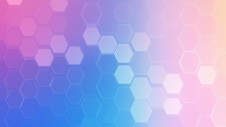 Foto vibrante fondo de gradiente abstracto con texturas hexagonales perfectas