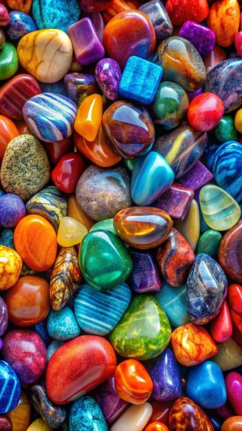 Vibrante fondo de piedras coloridas de 4K con impresionantes tonos y texturas