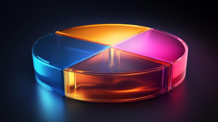 Foto vibrante gráfico de pasteles 3d en ricos tonos de joyas