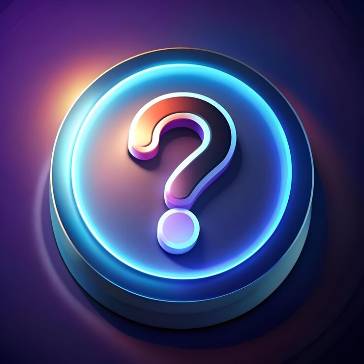Foto un vibrante icono de interrogación 3d con un contorno azul neón brillante perfecto para agregar un toque de estilo futurista a sitios web, aplicaciones y presentaciones