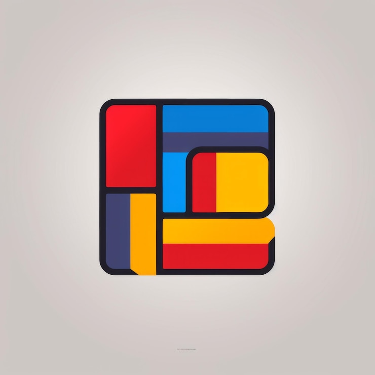 Foto el vibrante logotipo de la cerveza escocesa con colores inspirados en mondrian