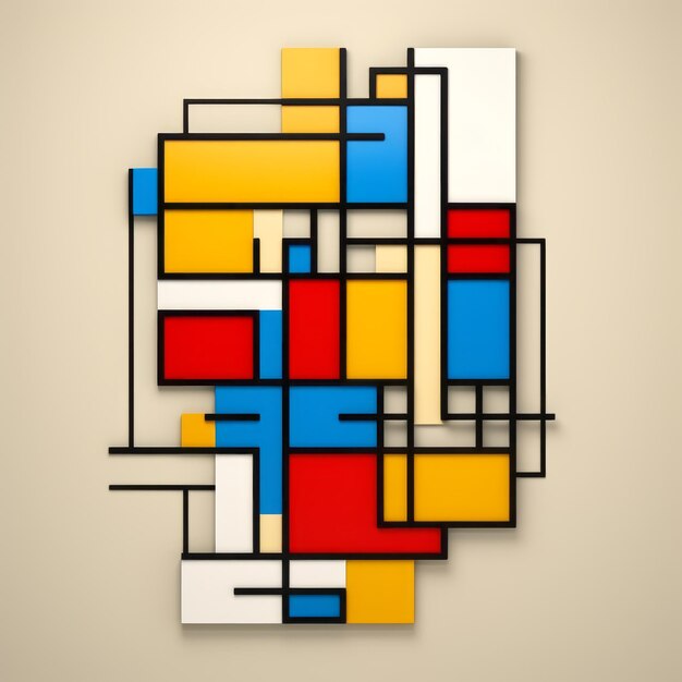 El vibrante logotipo de Oud Bruin inspirado en el arte abstracto moderno de Mondrian