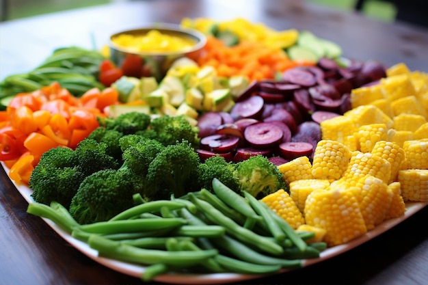 Vibrante mezcla de verduras en el plato