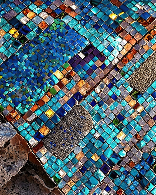 Un vibrante mosaico a todo color de cautivadoras formas y texturas de fondo.