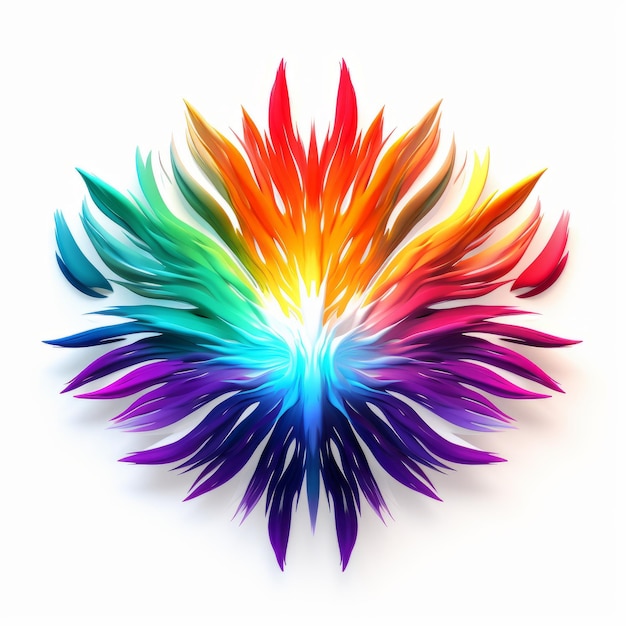 Foto vibrante patrón floral de neón diseño 3d abstracto con simetría