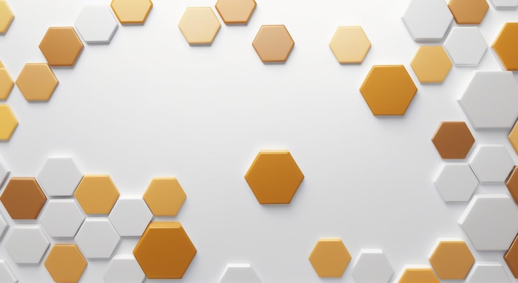 Foto vibrante patrón de miel hexagonal textura geométrica en amarillo gris rosa y púrpura arte vectorial il