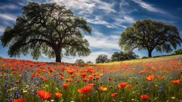 un vibrante prado de flores silvestres muestra la belleza de la naturaleza