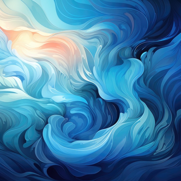Un vibrante remolino azul con un fascinante fondo de gradiente