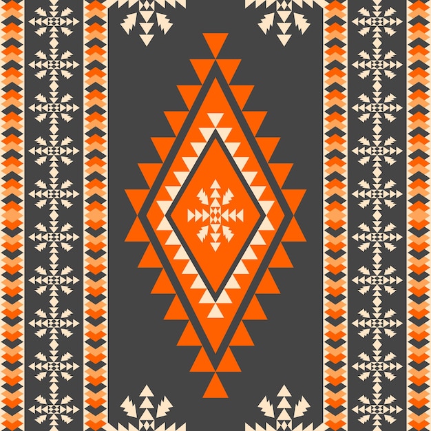Vibrante tela de alfombra navajo con motivo geométrico de diamante