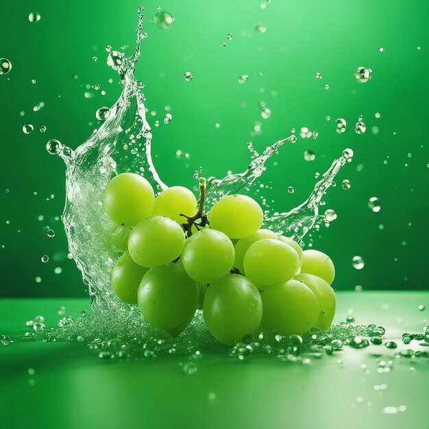 Vibrante toque de uvas frescas y deliciosas en un refrescante toque de agua La generosidad de la naturaleza capturada