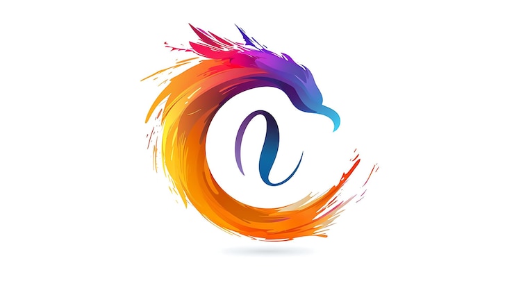 Foto vibrante y variado logotipo de salpicaduras de pintura en múltiples colores sobre un fondo blanco
