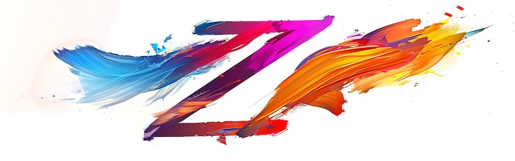 Foto vibrante y variado logotipo de salpicaduras de pintura en múltiples colores sobre un fondo blanco