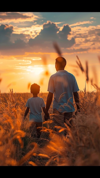 Foto vibrante vínculo entre padre y hijo