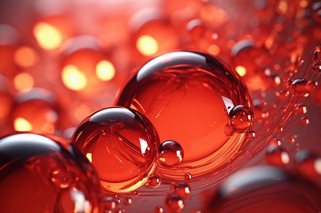 Vibrantes antioxidantes bailan en una burbuja líquida cautivando su belleza