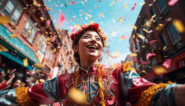 Foto los vibrantes colores de un festival de primavera