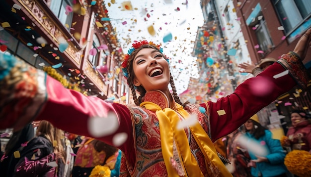 los vibrantes colores de un festival de primavera