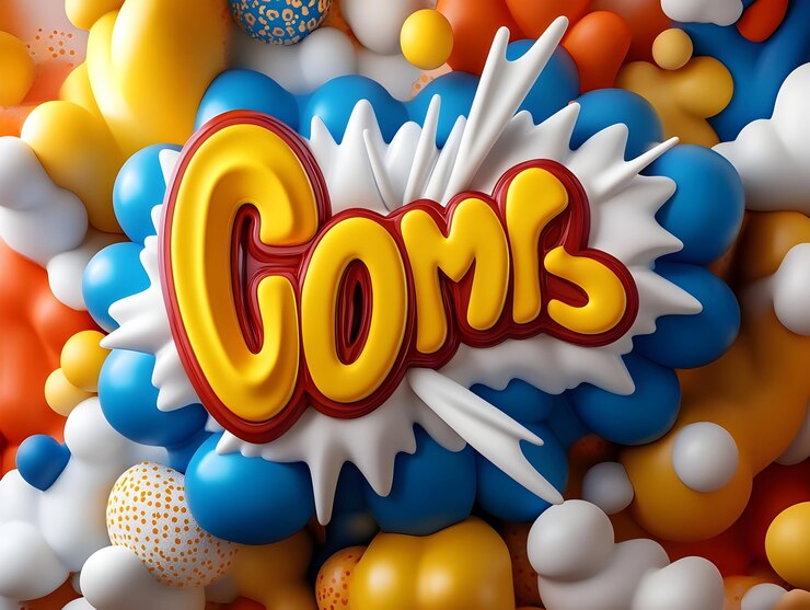 Foto vibrantes efectos sonoros de cómics inspirados en el arte pop con tipografía y composición dinámicas