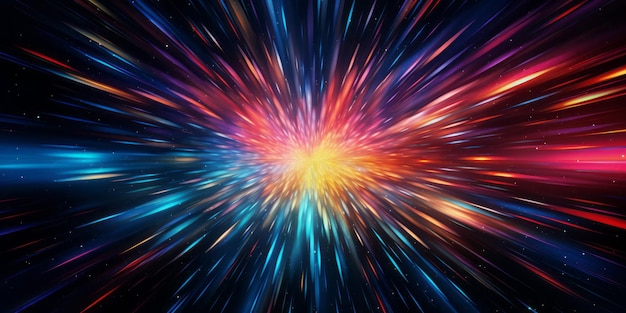 Vibrantes estallidos estelares en movimiento cósmico una fusión de ciencia ficción y brillo IA generativa