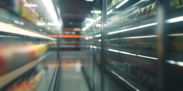 Foto las vibrantes estanterías de los refrigeradores de los supermercados añaden profundidad y movimiento a su proyecto concept street art urban exploration night photography nature landscapes candid portraits