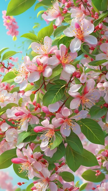 Foto vibrantes flores de madressilva en plena floración ramas de lonicera entrelazadas con hojas verdes