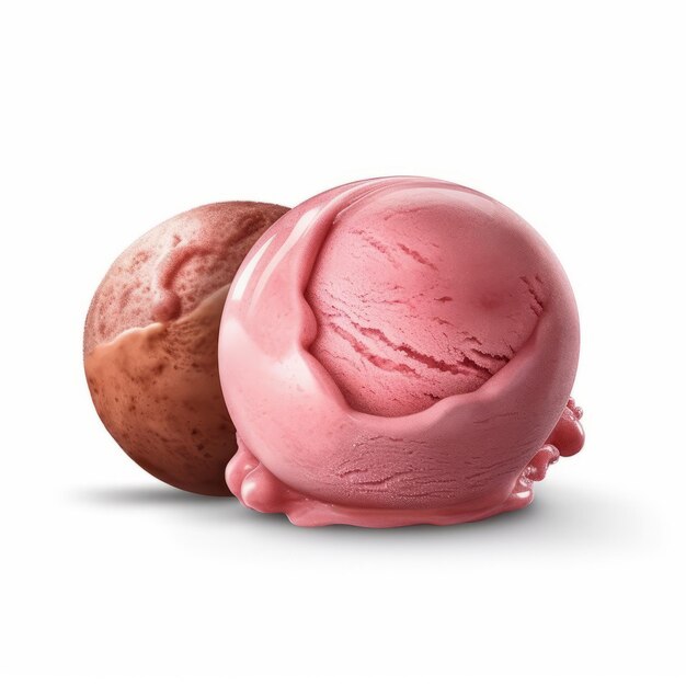 Foto vibrantes helados rojos sobre un fondo blanco diseño artístico de sorbete