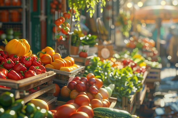 Vibrantes mercados de agricultores con productos frescos