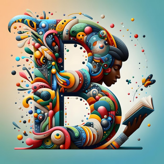 Vibrantes objetos abstractos Colección de letras del alfabeto coloridas para proyectos creativos
