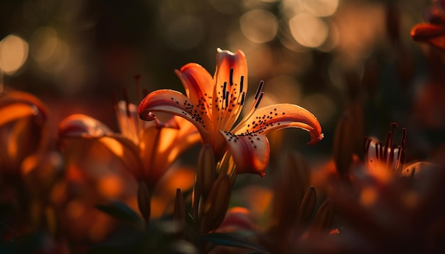 Foto vibrantes pétalos amarillos brillan con la luz del sol otoñal generada por ia